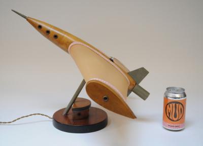 Vintage American Airplane Table Lamp with Illuminated Wings