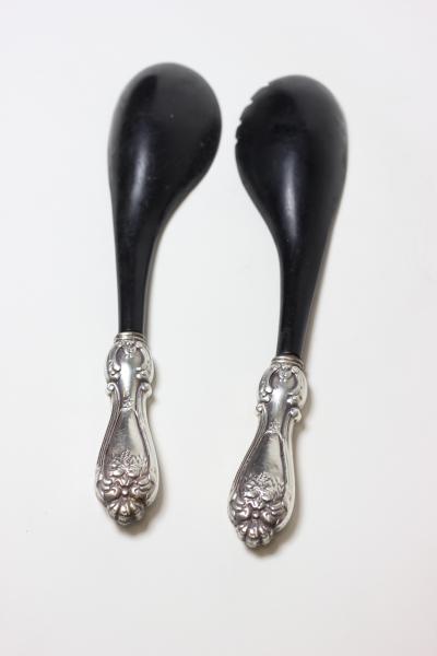 Vintage American Sterling Silver and Horn Salad Serving Set 1930 United States