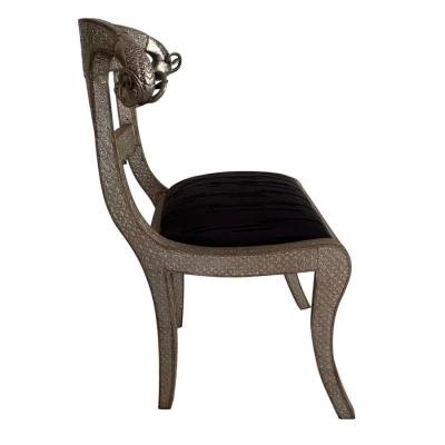 Vintage Anglo Indian Repousse Rams Head Chair 1 of 8