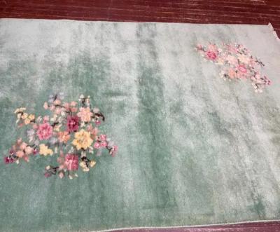 Vintage Art Deco Chinese Rug Green