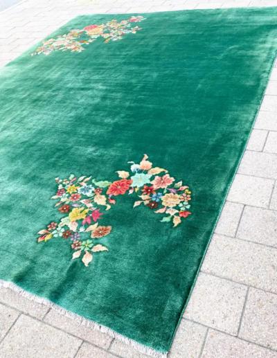 Vintage Art Deco Chinese Wedding Rug A Tapestry of Elegance and Tradition 