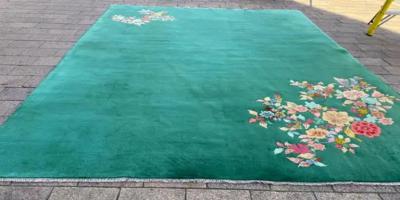 Vintage Art Deco Chinese Wedding Rug A Tapestry of Elegance and Tradition 