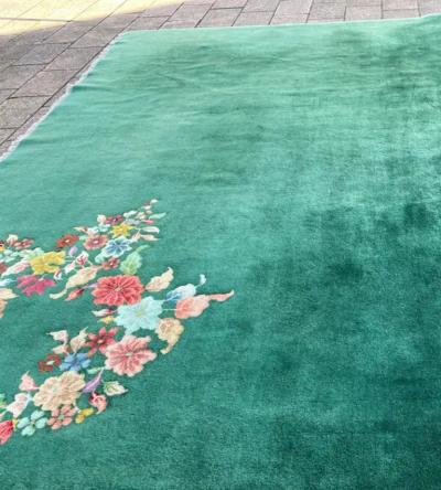 Vintage Art Deco Chinese Wedding Rug A Tapestry of Elegance and Tradition 