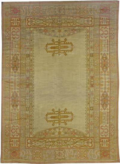 Vintage Art Deco Handmade Wool Rug