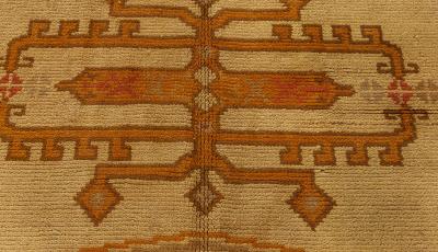 Vintage Art Deco Handmade Wool Rug