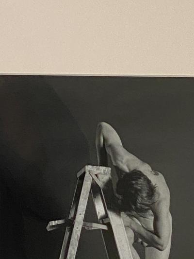 Vintage Art Photograph of a Man on a Ladder