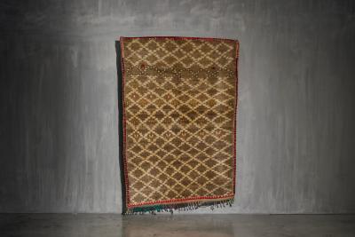 Vintage Atlas Low Pile Wool Rug Morocco Circa 1960
