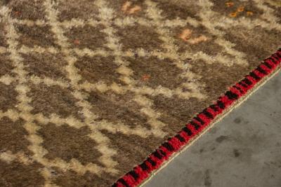 Vintage Atlas Low Pile Wool Rug Morocco Circa 1960