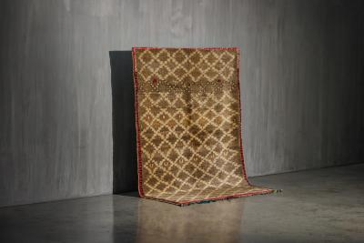 Vintage Atlas Low Pile Wool Rug Morocco Circa 1960
