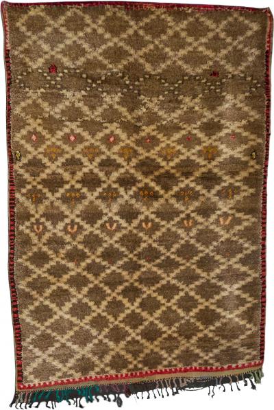 Vintage Atlas Low Pile Wool Rug Morocco Circa 1960