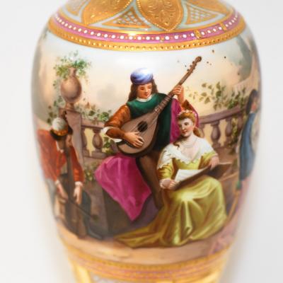 Vintage Austrian Painted Vase Circa 1890 1900