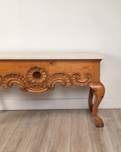 Vintage Baroque Style Pine Center Table