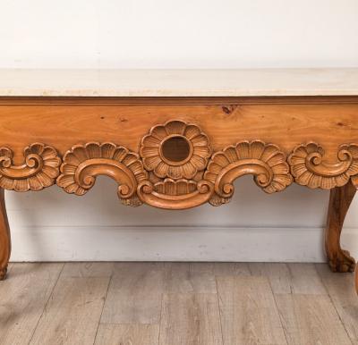Vintage Baroque Style Pine Center Table