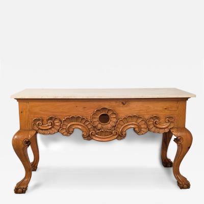 Vintage Baroque Style Pine Center Table