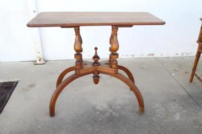 Vintage Beech Curved Base Table