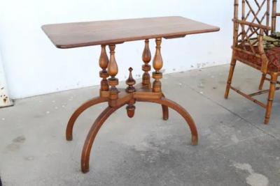 Vintage Beech Curved Base Table