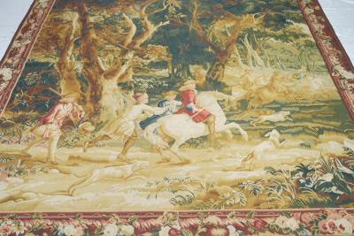 Vintage Belgium Pictorial Tapestry 75 x 77
