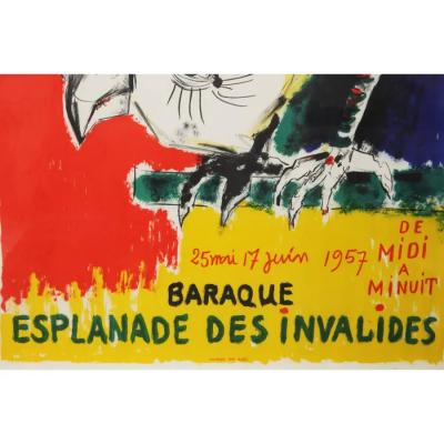 Vintage Bernard Lorjou Poster Esplanade Des Invalides 1957
