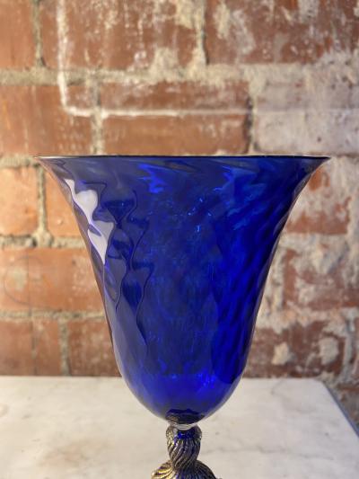 Vintage Blue Italian Handcrafted Chalice 1970s