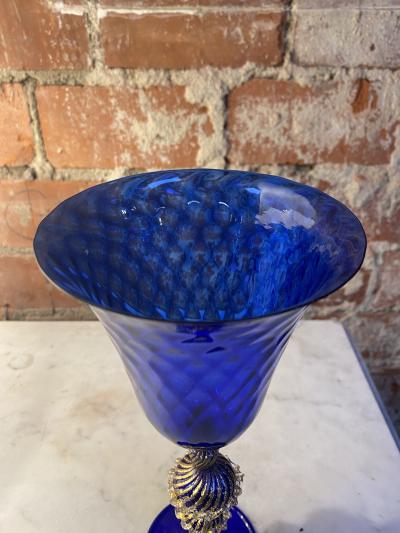 Vintage Blue Italian Handcrafted Chalice 1970s
