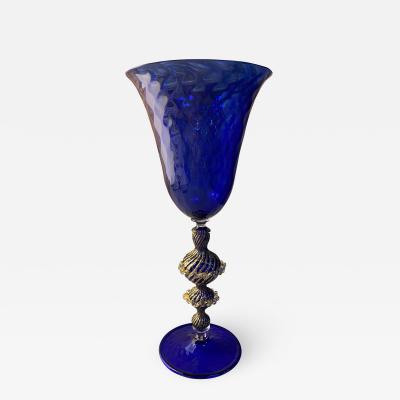 Vintage Blue Italian Handcrafted Chalice 1970s