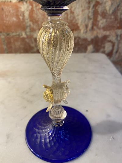 Vintage Blue Italian Handcrafted Chalice 1970s