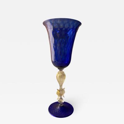 Vintage Blue Italian Handcrafted Chalice 1970s