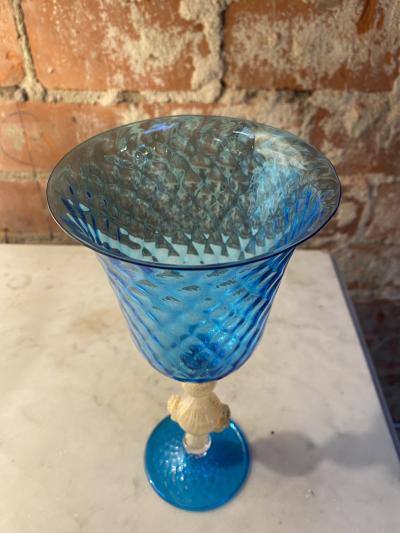 Vintage Blue Italian Handcrafted Chalice 1970s