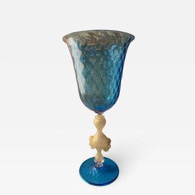 Vintage Blue Italian Handcrafted Chalice 1970s