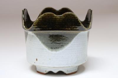 Vintage Blue and Green Studio Pottery Square Planter by Deanna Nichols