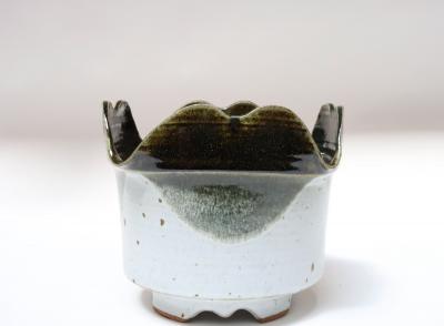 Vintage Blue and Green Studio Pottery Square Planter by Deanna Nichols