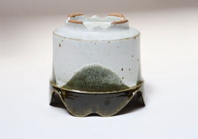 Vintage Blue and Green Studio Pottery Square Planter by Deanna Nichols