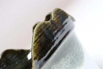 Vintage Blue and Green Studio Pottery Square Planter by Deanna Nichols