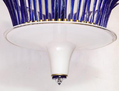 Vintage Blue and White Large Murano Circular Chandelier