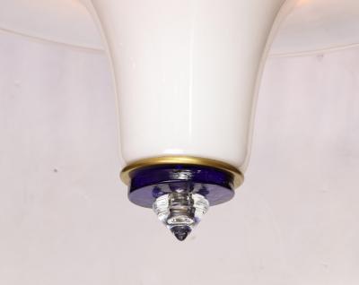 Vintage Blue and White Large Murano Circular Chandelier