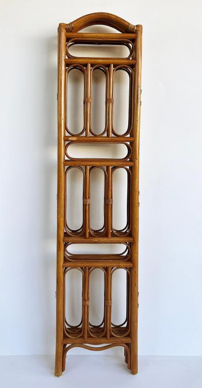 Vintage Bohemian Rattan 3 Panel Folding Screen Room Divider