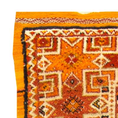 Vintage Bold Moroccan Tribal Geometric Orange Area Rug