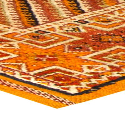 Vintage Bold Moroccan Tribal Geometric Orange Area Rug