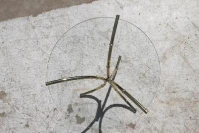 Vintage Brass Bamboo Side Table with Glass Top
