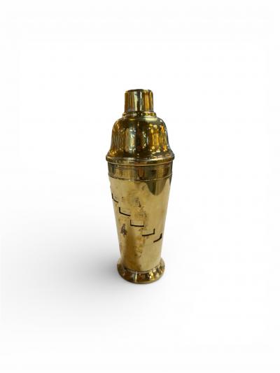 Vintage Brass Cocktail Shaker with Recipe Windows