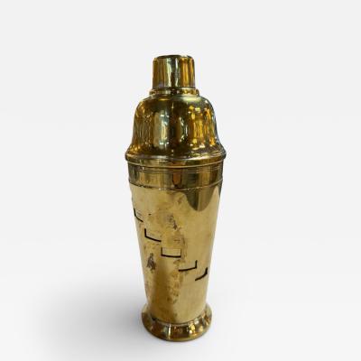 Vintage Brass Cocktail Shaker with Recipe Windows