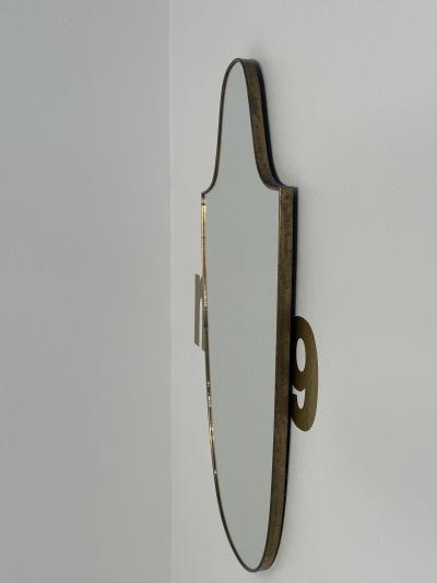 Vintage Brass Italian Shield Wall Mirror 1960s