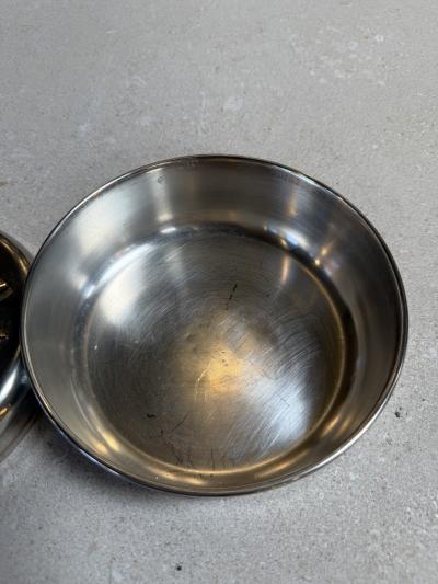 Vintage Brass Lemon Lid Box on Chrome Base