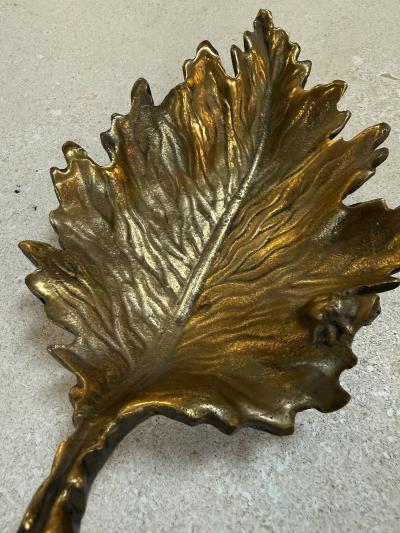 Vintage Brass Maple Leaf Dish Catchall Bowl