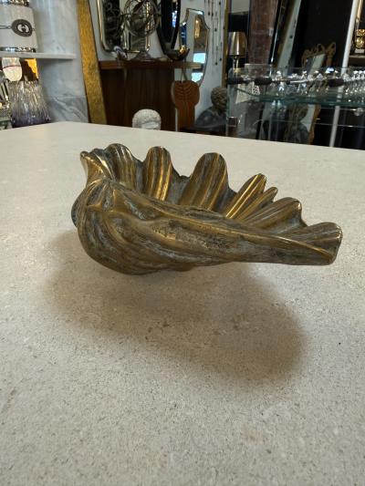 Vintage Brass Shell Dish Scallop Shell Catchall Bowl