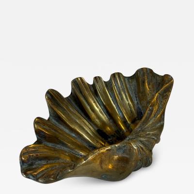 Vintage Brass Shell Dish Scallop Shell Catchall Bowl