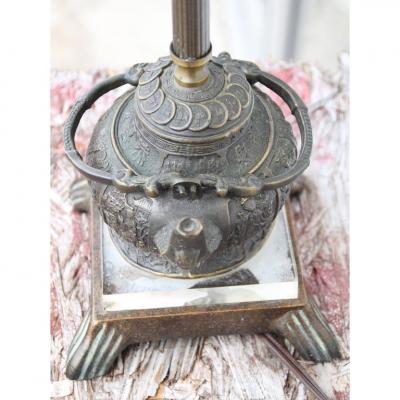 Vintage Brass Teapot Lamp by Quoizel