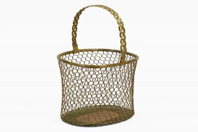 Vintage Brass Wire Mesh Basket