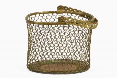 Vintage Brass Wire Mesh Basket