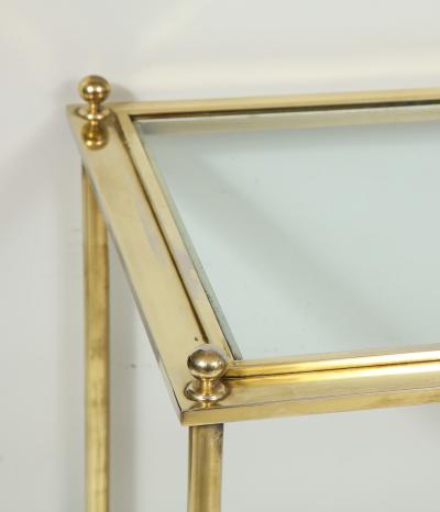 Vintage Brass and Chrome Glass Top Console Table